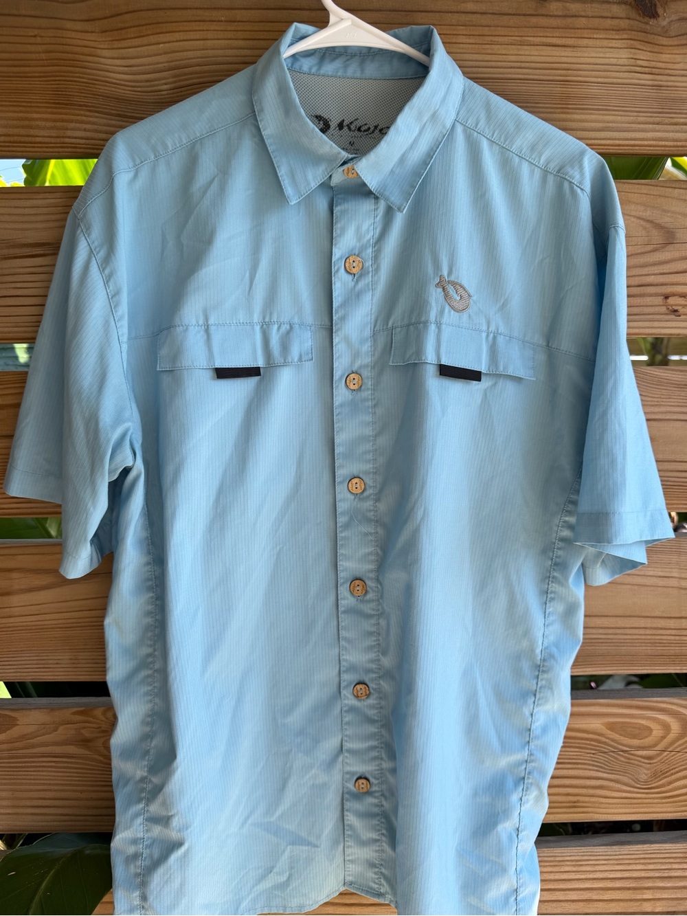 KastKing Men's Short-Sleeve Casual Button-Down Shirt in Light Blue